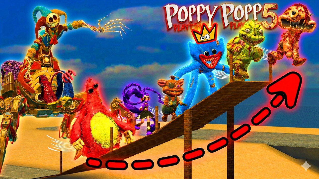 Who Win The Longest Jump Between All Poppy Playtime Chapter 5 Monsters In Garry's Mod?