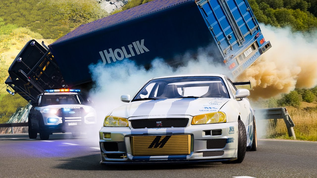 Skyline R34 & Dodge Charger: The Ultimate Police Escape