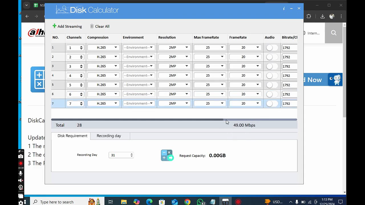 How to Download, and use Dahua Disk Calculator Tools.