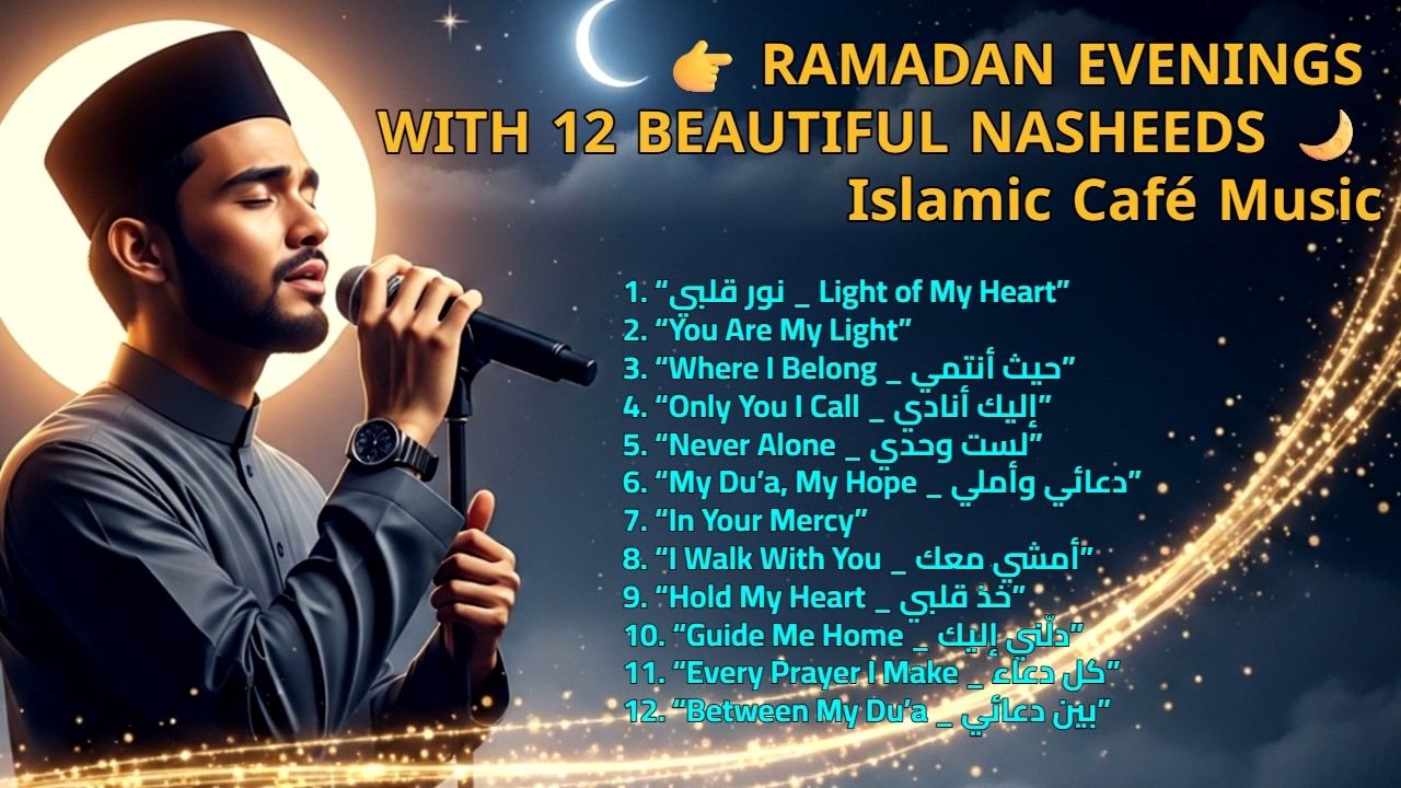 👉 RAMADAN EVENINGS WITH 12 BEAUTIFUL NASHEEDS 🌙 | Islamic Café Music