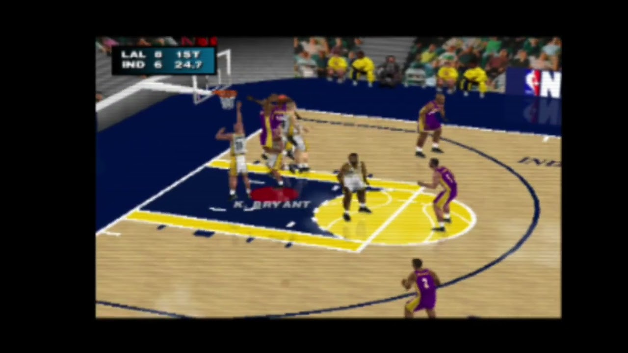 NBA Live 2000 Lakes vs Pacers 1st half.. rules off for fast pacing
