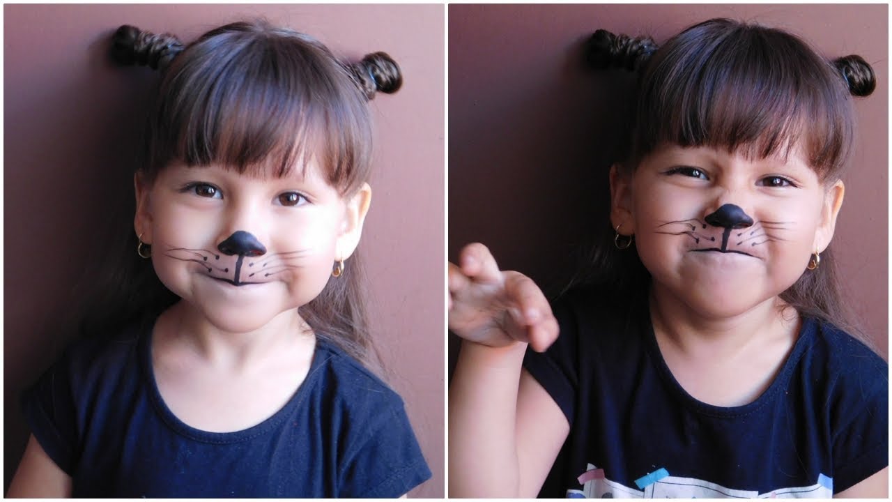 MAQUILLAJE  Y PEINADO DE GATITO PARA NIÑOS🐈😍| kitten MAKEUP| 子猫のメイクアップ💖새끼 고양이 메이크업