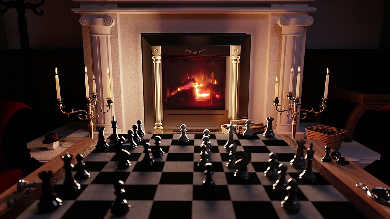 Cozy Victorian Ambience Chess Play Next to the Fireplace |3 Hours of Relaxing Cozy Fireplace|