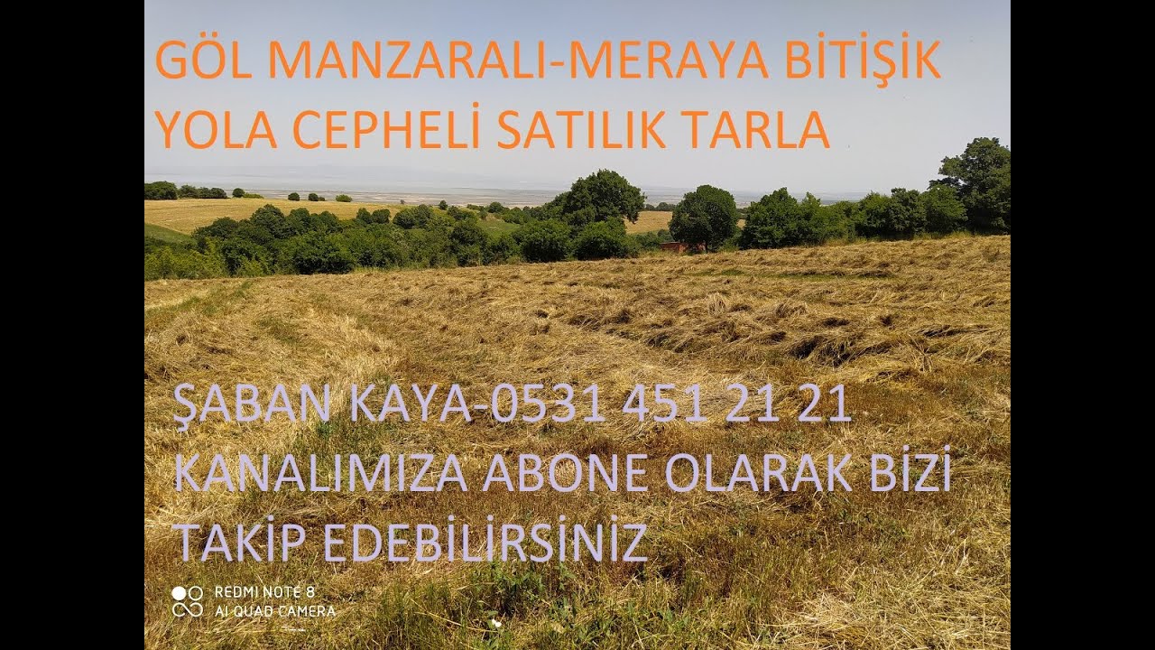 160 BİN.Satılık Göl manzaralı Satılık 12 dönüm tarla-Yola meraya bitişik.Balıkesir-Manyas Şevketiye