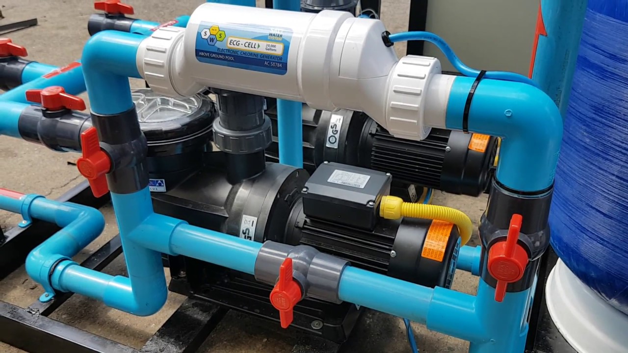 อุปกรณ์สระว่ายน้ำประกอบเสร็จ Complete set ระบบเกลือ งานคุณวิสุทธิ์ หาดใหญ่