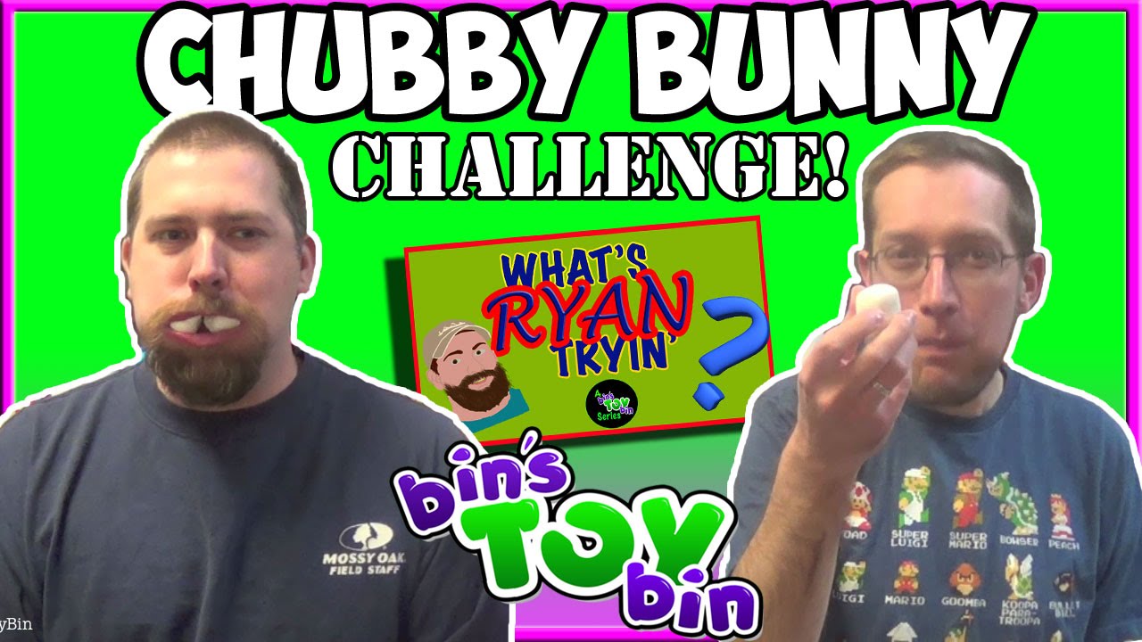 Chubby Bunny Challenge! Ryan Vs. Jon! | What's Ryan Tryin'? | Bin's Toy Bin