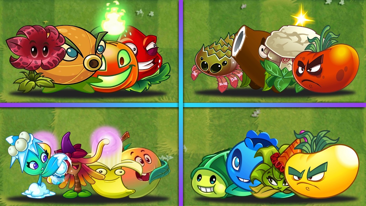 Best 4 LONG RELOAD Team Plants vs Team Zombie - Which Team Will Win? - PvZ 2 Team Plants Battlez