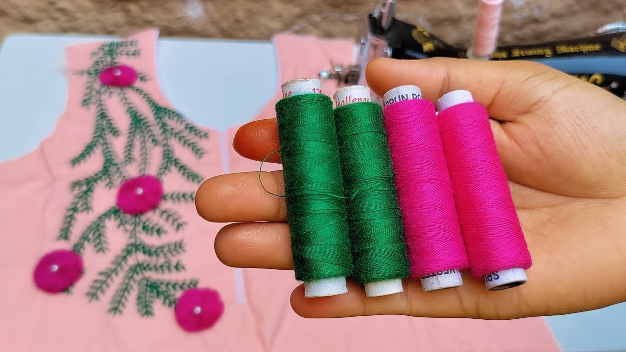 धागे से बनाईये कुर्ती में ये खूबसूरत और Unique design/ Normal machine embroidery design | BR fashion