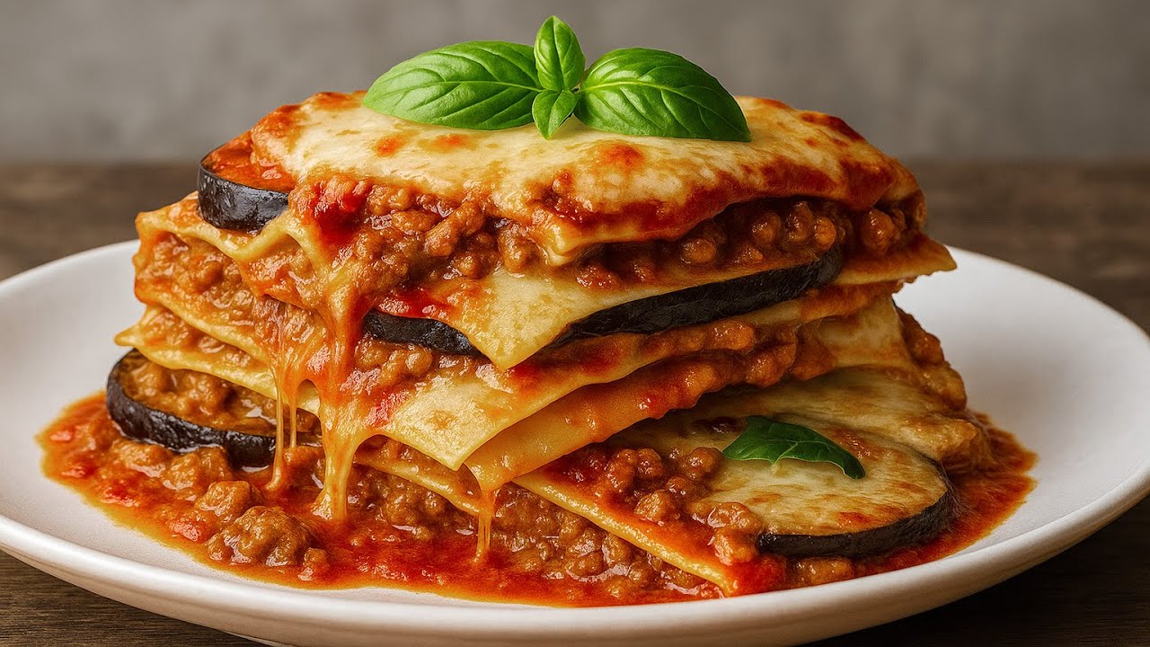 Kein Ofen nötig! Auberginen-Lasagne mit Hackfleisch in 15 Minuten