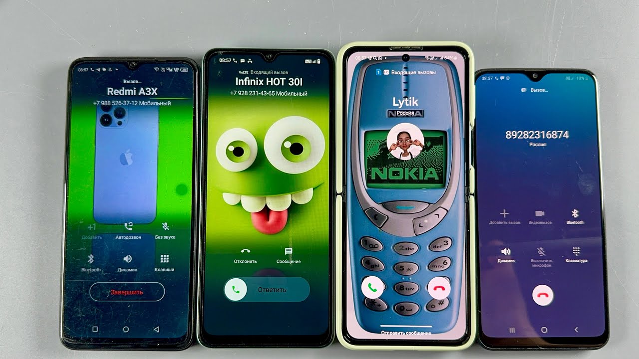 Incoming Call Samsung Galaxy Z Flip 3 + Samsung Galaxy Core 03 + Infinix Hot 30I + Redmi A3X
