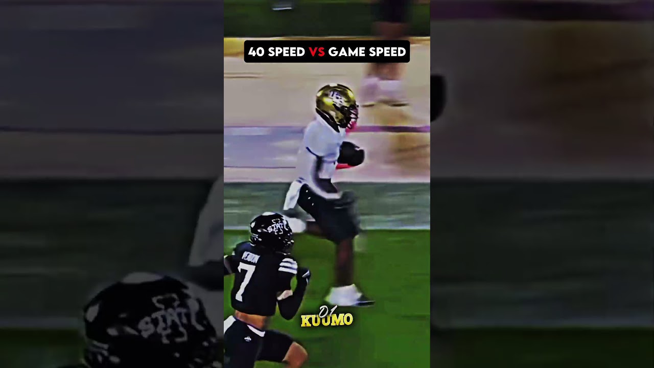 40 Yard dash VS in GAME SPEED 👀🔥 #nfl #shorts