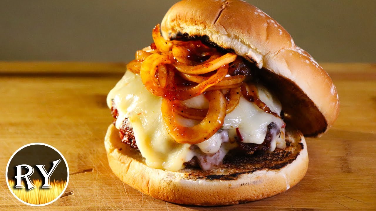 Beef & Bison Burger Grilled On The Weber Kettle