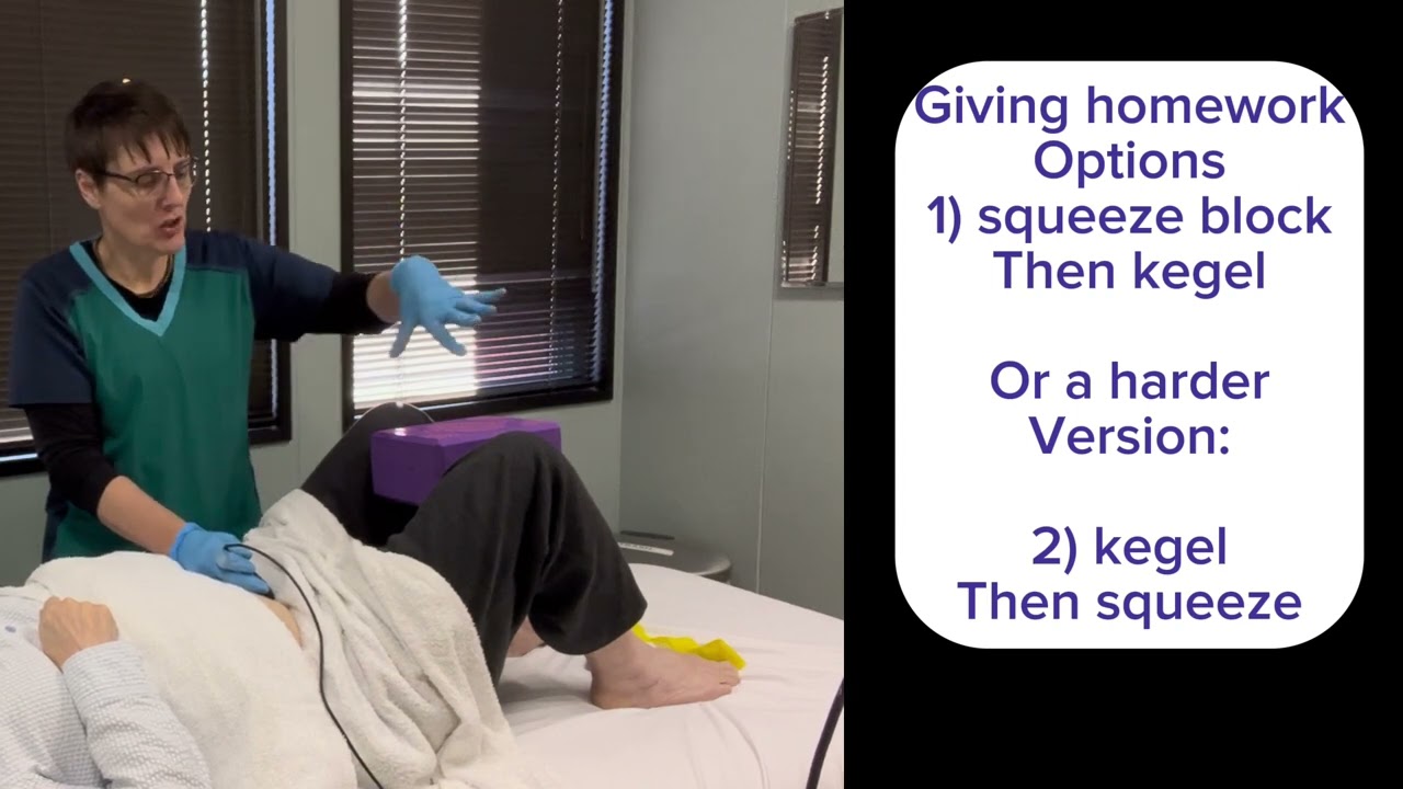 Using Ultrasound imaging to view pelvic floor contractions (kegels) with hip movements.
