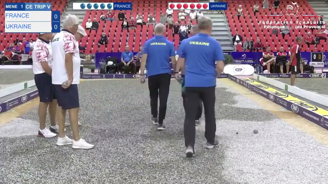 France/Ukraine - 1/8ème de Finale - Championnats d'Europe vétérans Albertville 2023 Pétanque
