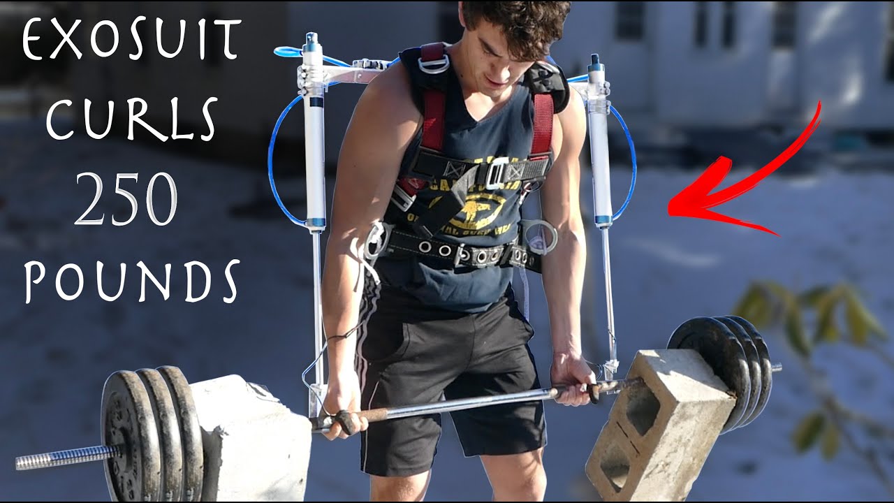 Make an Iron Man EXOSUIT That Curls 250 Pounds!!!