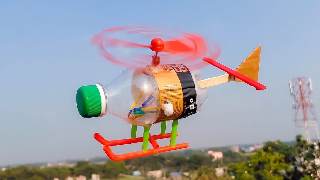 DIY Helicopter- Helicopter Toy Easy Build from Empty plastic Bottle