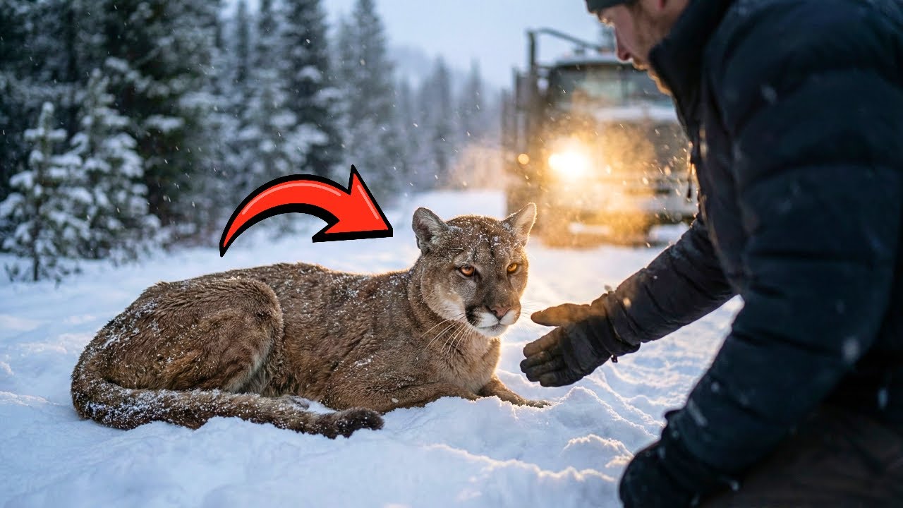 A Mountain Lion Found Starving in the Snow — What Rescuers Did Next Will Melt Your Heart