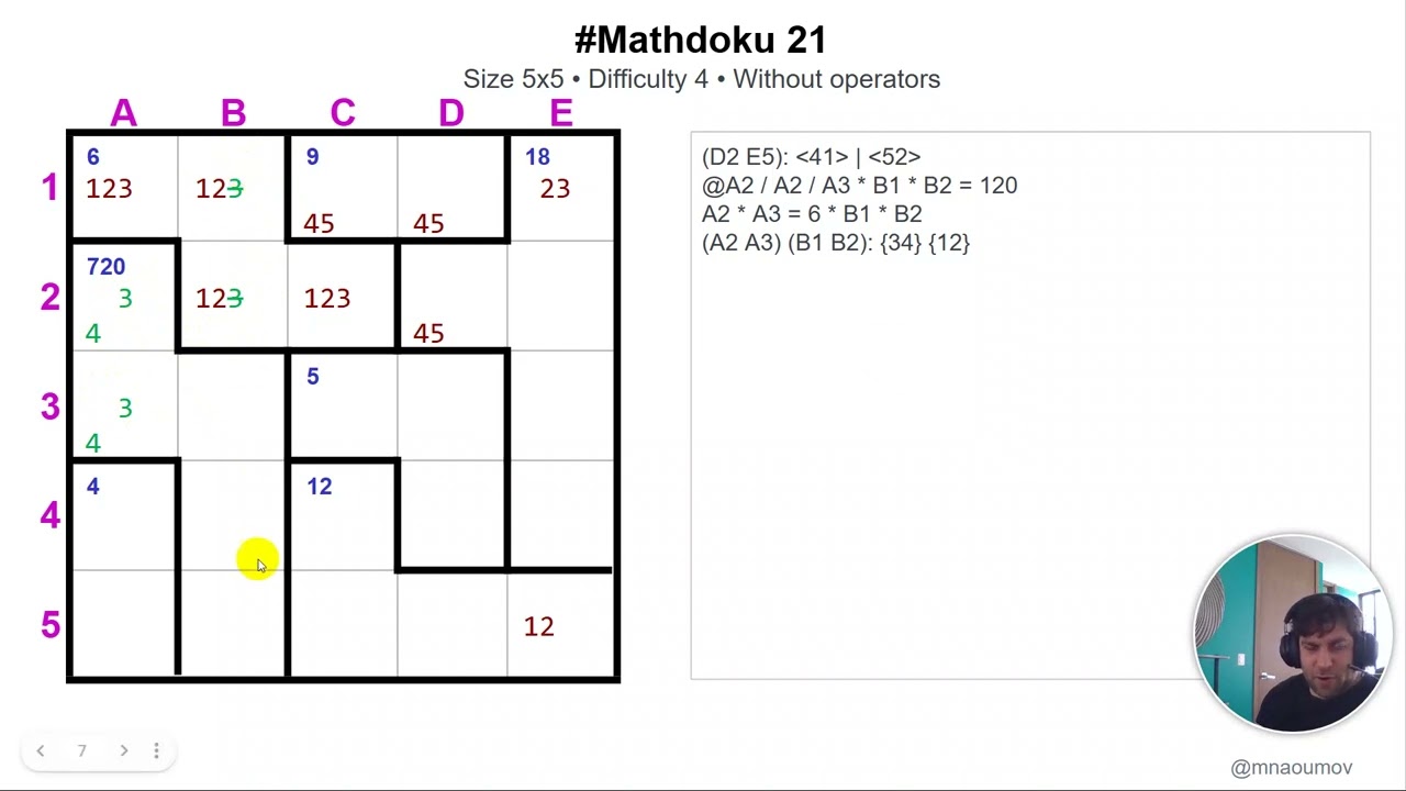#Mathdoku 21 Size 5x5 / Difficulty 4 / Without operators