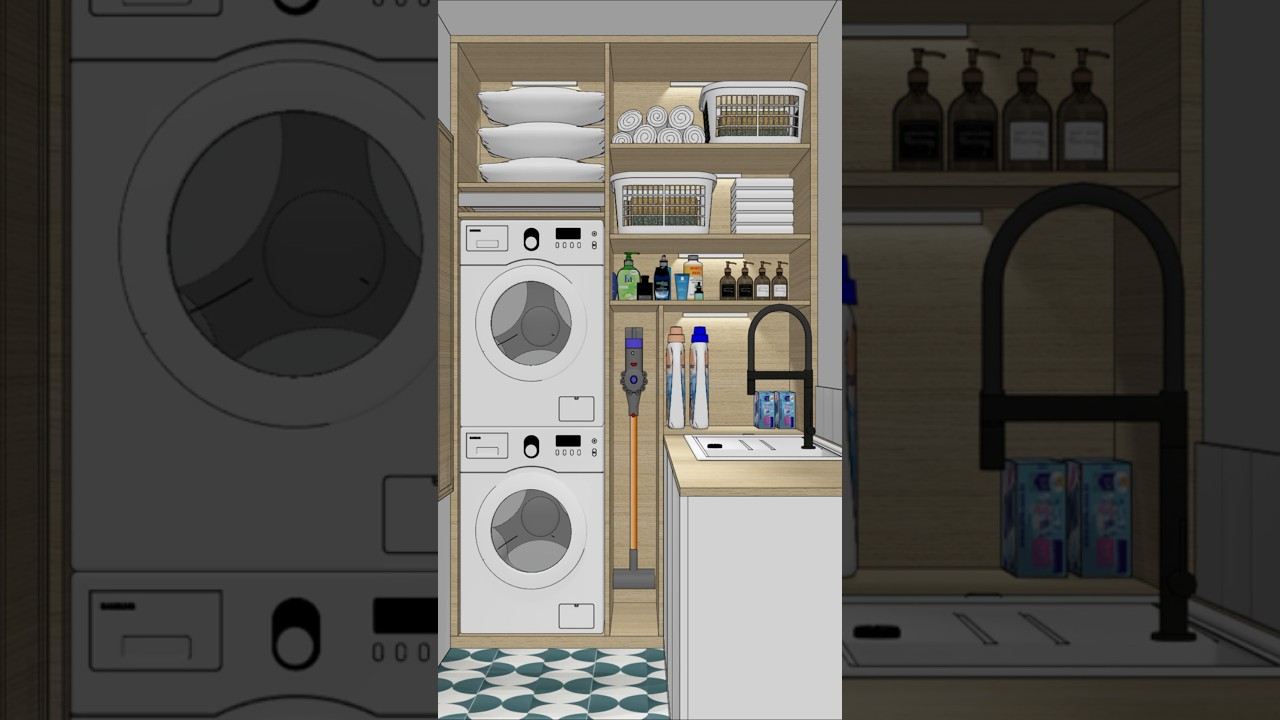 Am&eacute;nagement d&rsquo;une buanderie sur mesure #home #interiordesign #decoration #realestate #3d