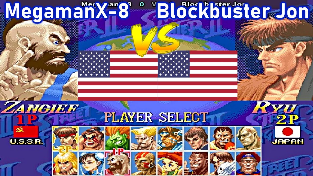 Super Street Fighter II X: Grand Master Challenge - MegamanX-8 vs Blockbuster Jon