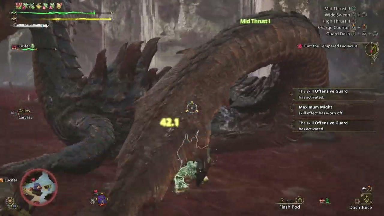 Lance | 8*4 Tempered Lagiacrus & Tempered Arkveld | 17' 50" 12' 13" | Monster Hunter Wilds[Part 278]