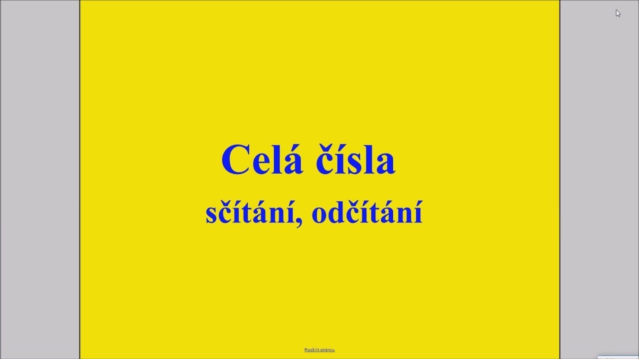 Celá čísla - sčítání, odčítání