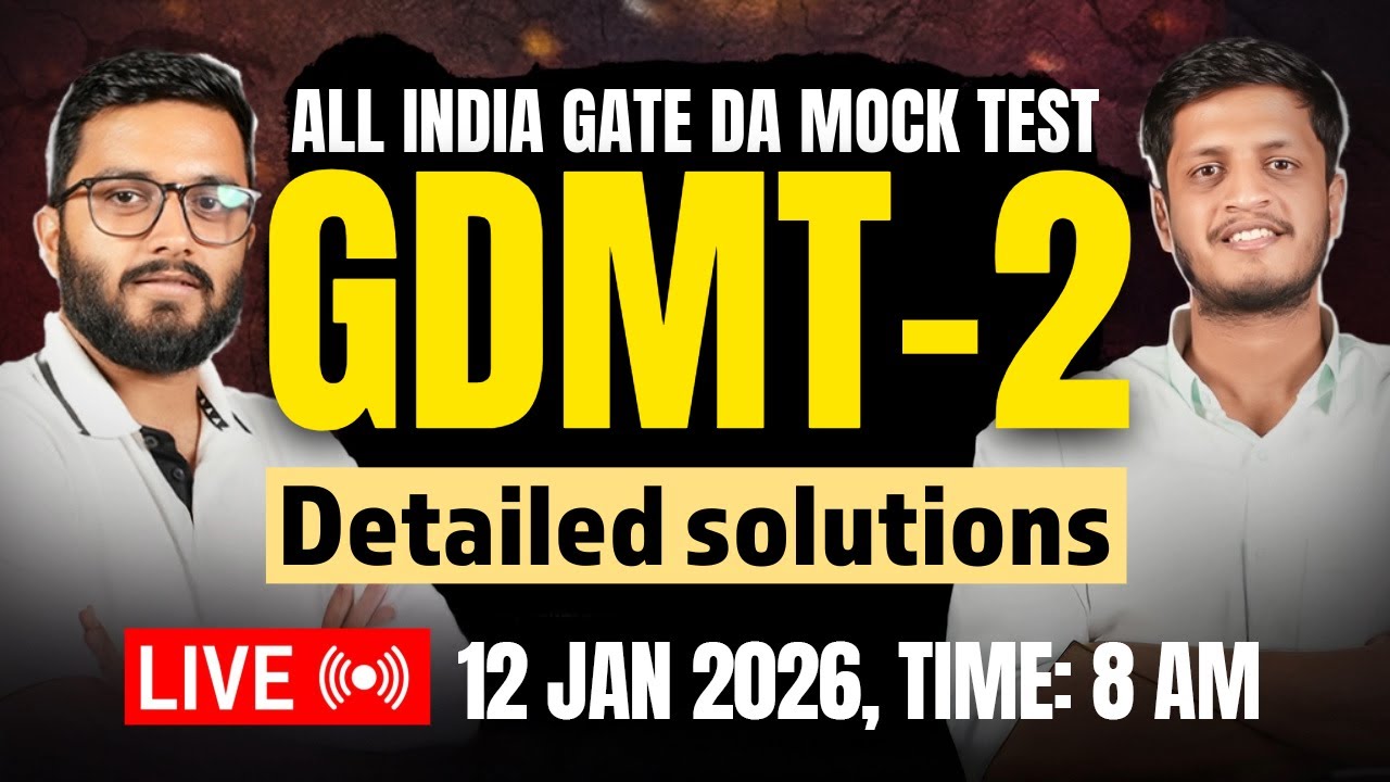 All India GATE DA Mock Test (GDMT-2) | Detailed Solutions | GATE DA 2026