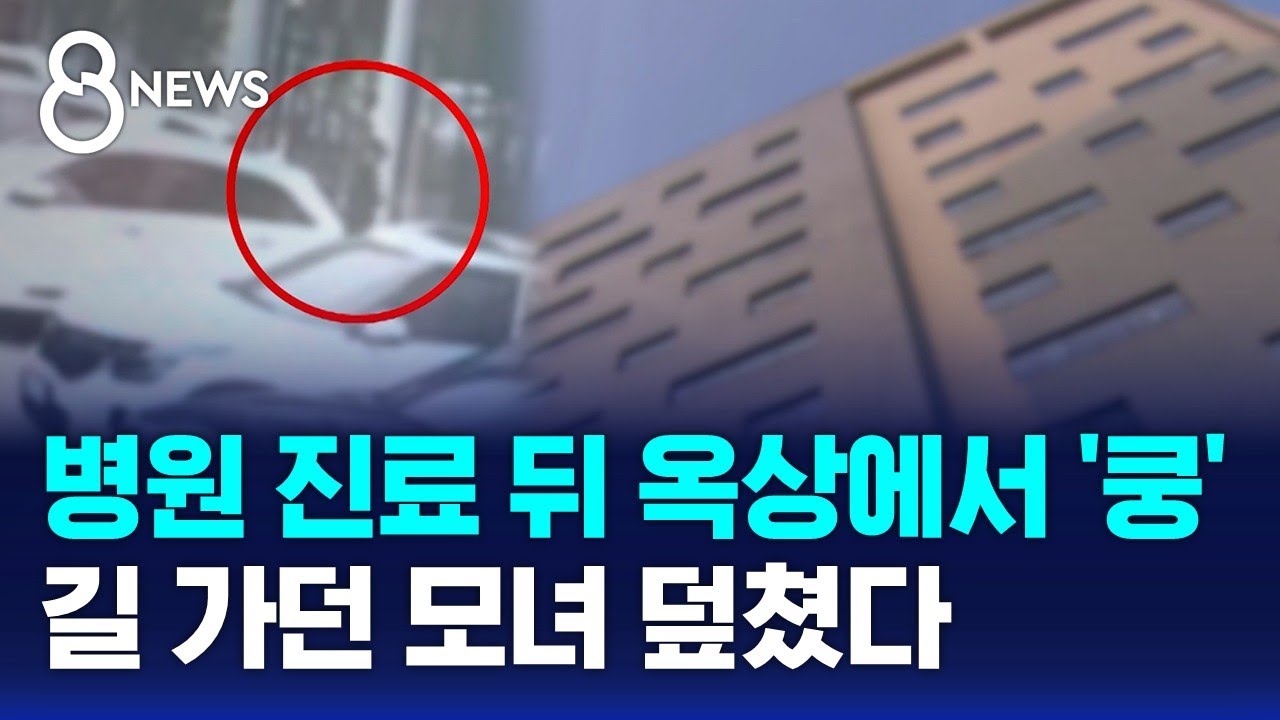 병원 진료 뒤 옥상에서 '쿵'…길 가던 모녀 덮쳤다 / SBS 8뉴스