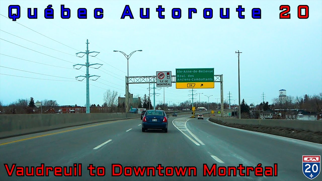 Québec Autoroute 20 EB - Vaudreuil-Dorion to Downtown Montréal (February 2024)