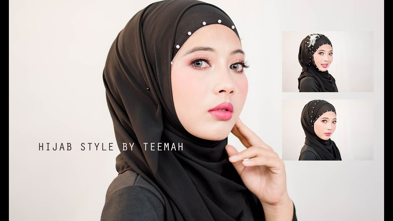 การคลุมฮิญาบผ้าพันปักมุก ll  Easy Hijab tutorial