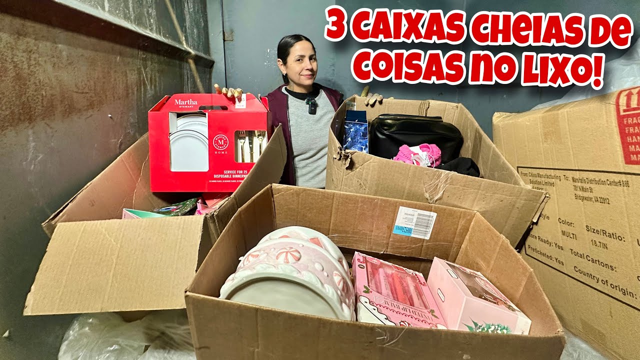 3 caixas cheias de coisas boas no lixo dos Estados Unidos!🇺🇸