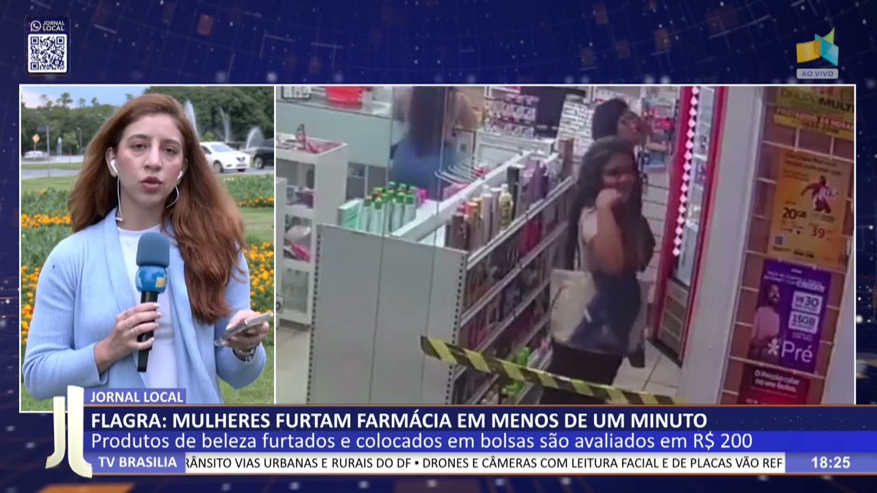 JL - Flagra: mulheres furtam farmácia em menos de um minuto