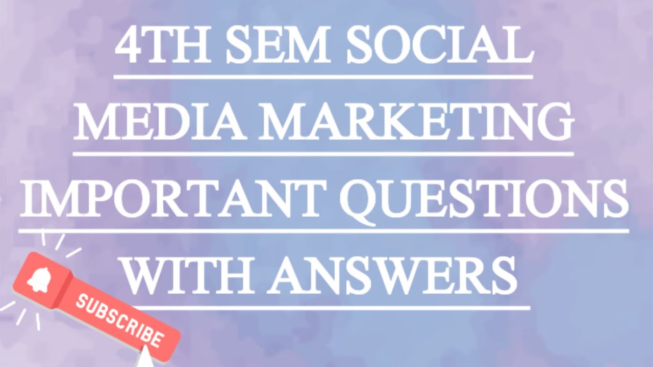 4th Sem Social media marketing important questions with answers||b.com||BBA||