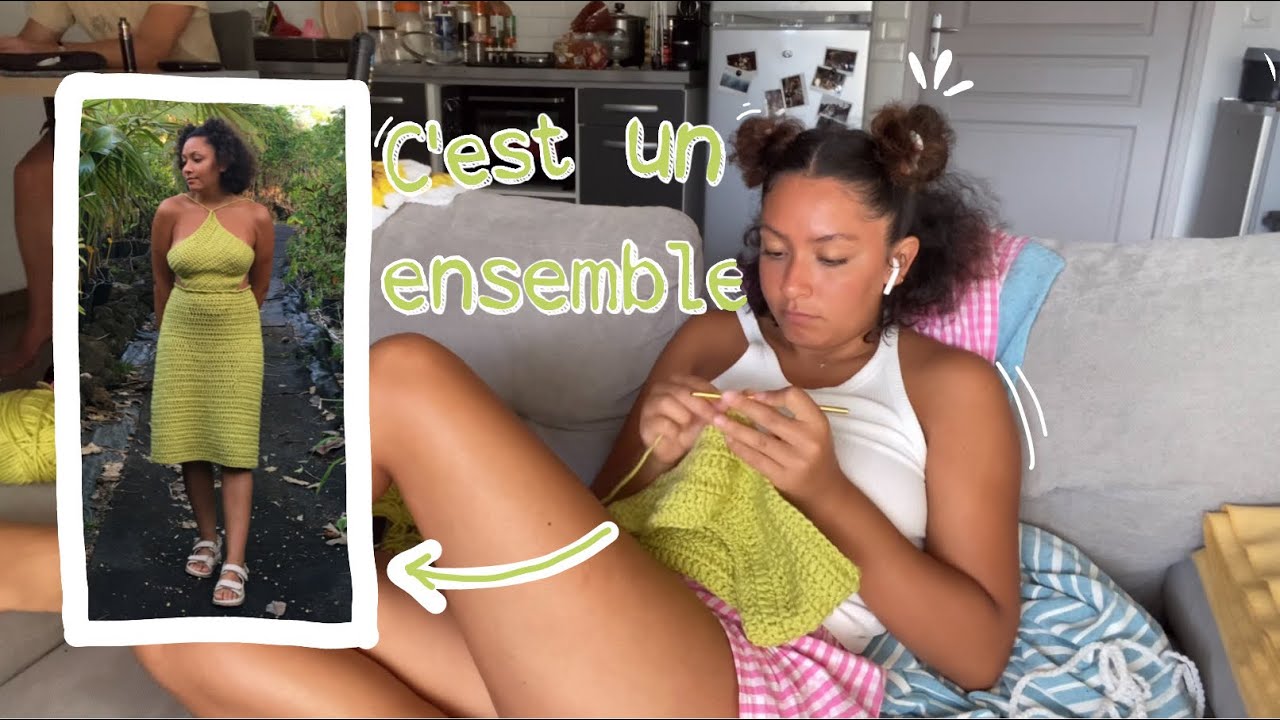 J’ai réalisé un ensemble top+jupe au crochet (j’ai un peu galéré mais j’ai réussi)