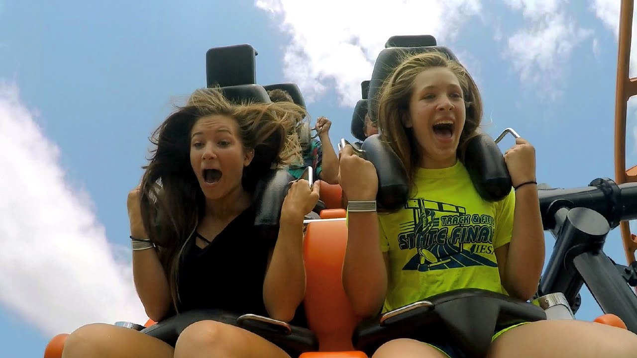Steel Hawg front seat on-ride reverse ridercam HD POV @60fps Indiana Beach