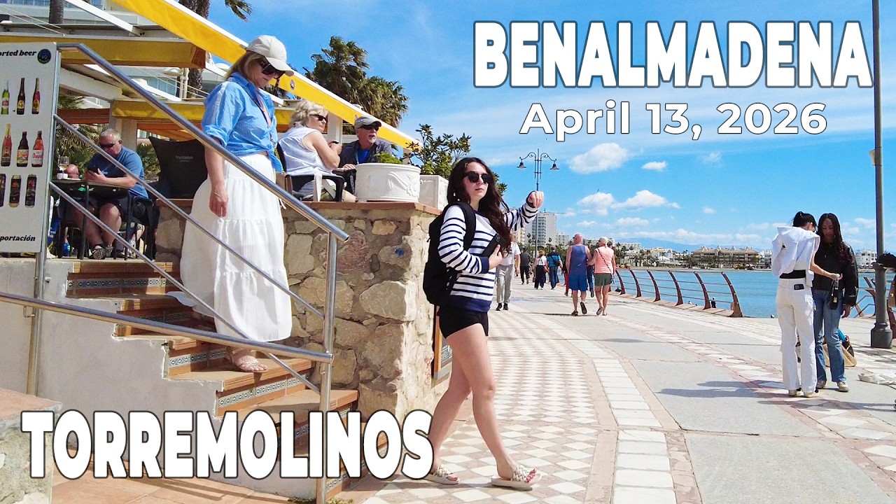 Benalmadena to Torremolinos April 13, 2026 Promenade Walk Malaga Costa del Sol Spain [4K]