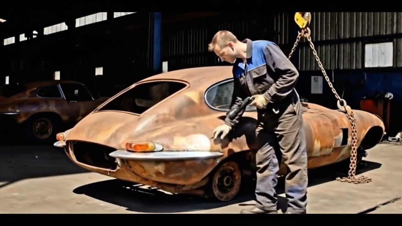 Abandoned Jaguar E-Type Series 1 Restoration | Pure ASMR Car Revival (No Music) | Full Restoration