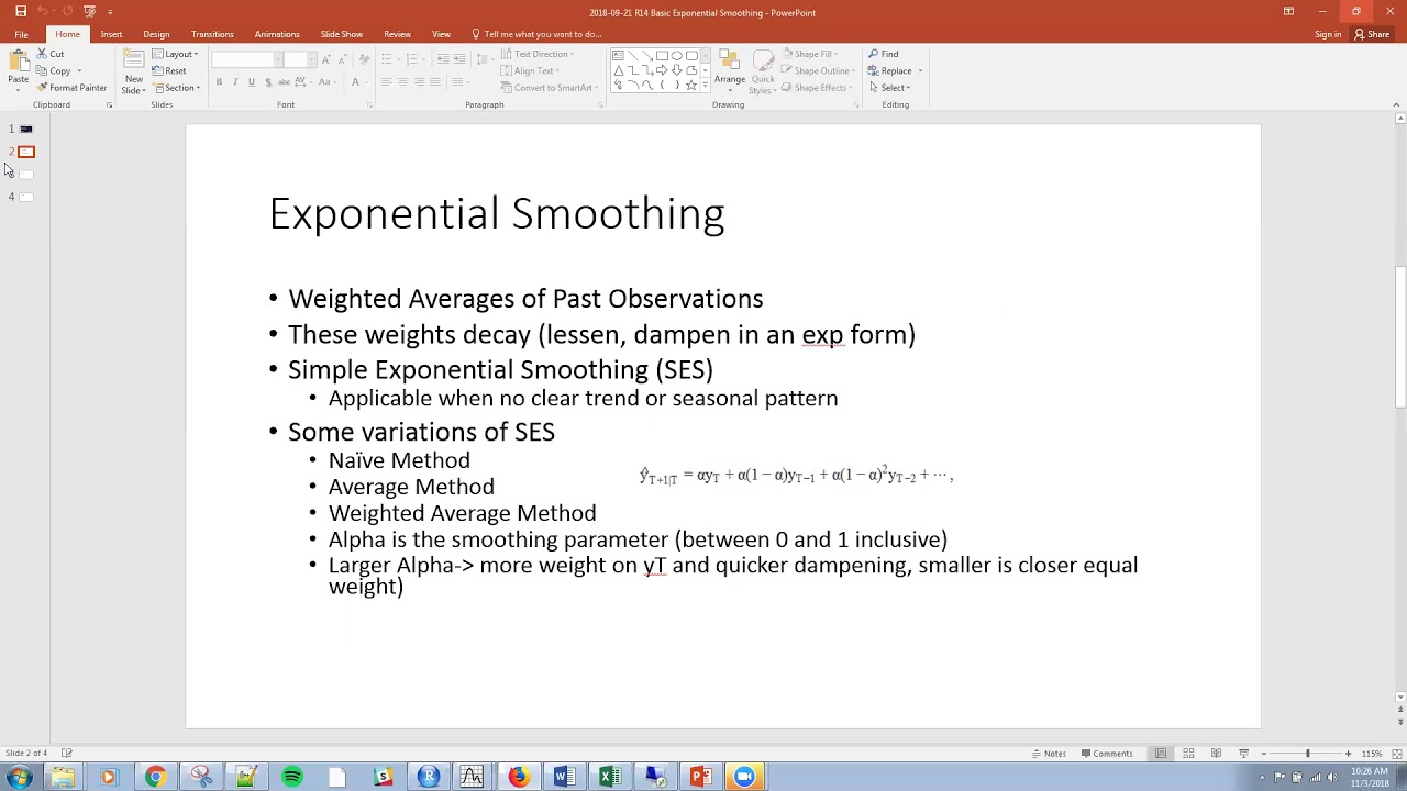 R14 Basic Exponential Smoothing in R and RStudio