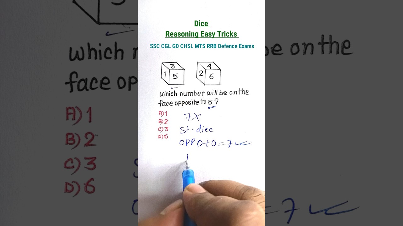 Dice 🎲 रीज़निंग | Missing Number| Reasoning Tricks for SSC CGL CHSL MTS CRPF RRB |