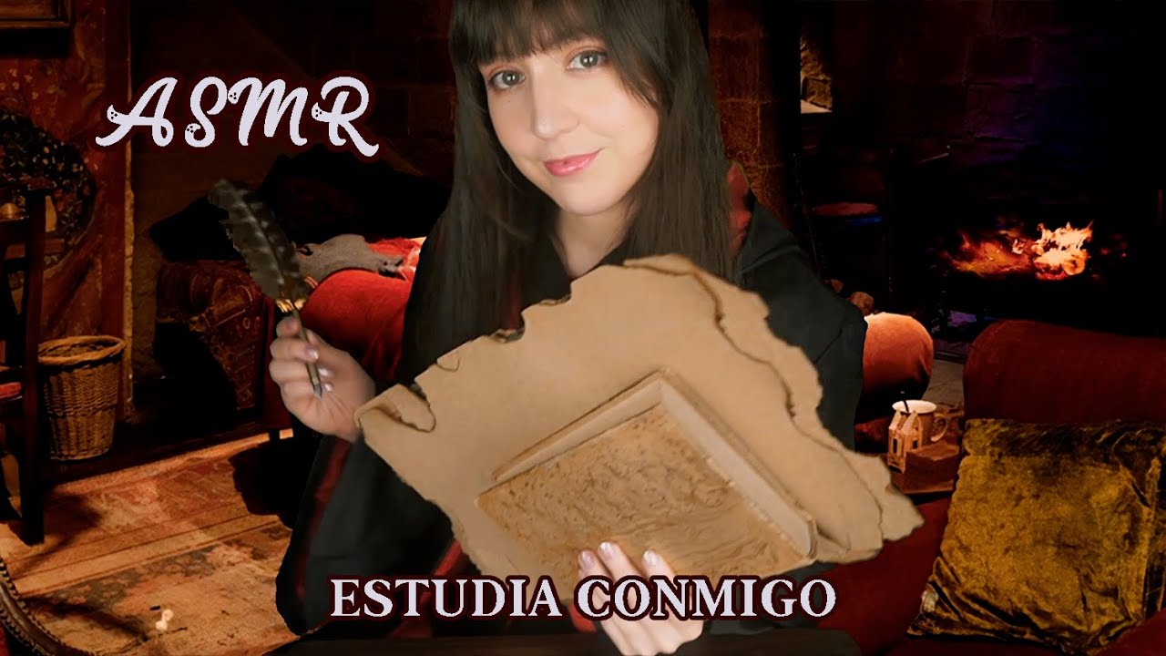 ⭐ASMR Study With Me [Sub] Pomodoro Session в Хогвартсе (камин, письмо на пергаменте)