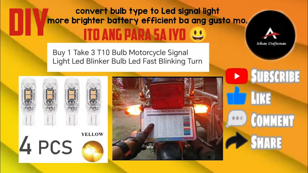 Diy convert bulb type to Led light motorcycle signal light T10 blinker. DIY 