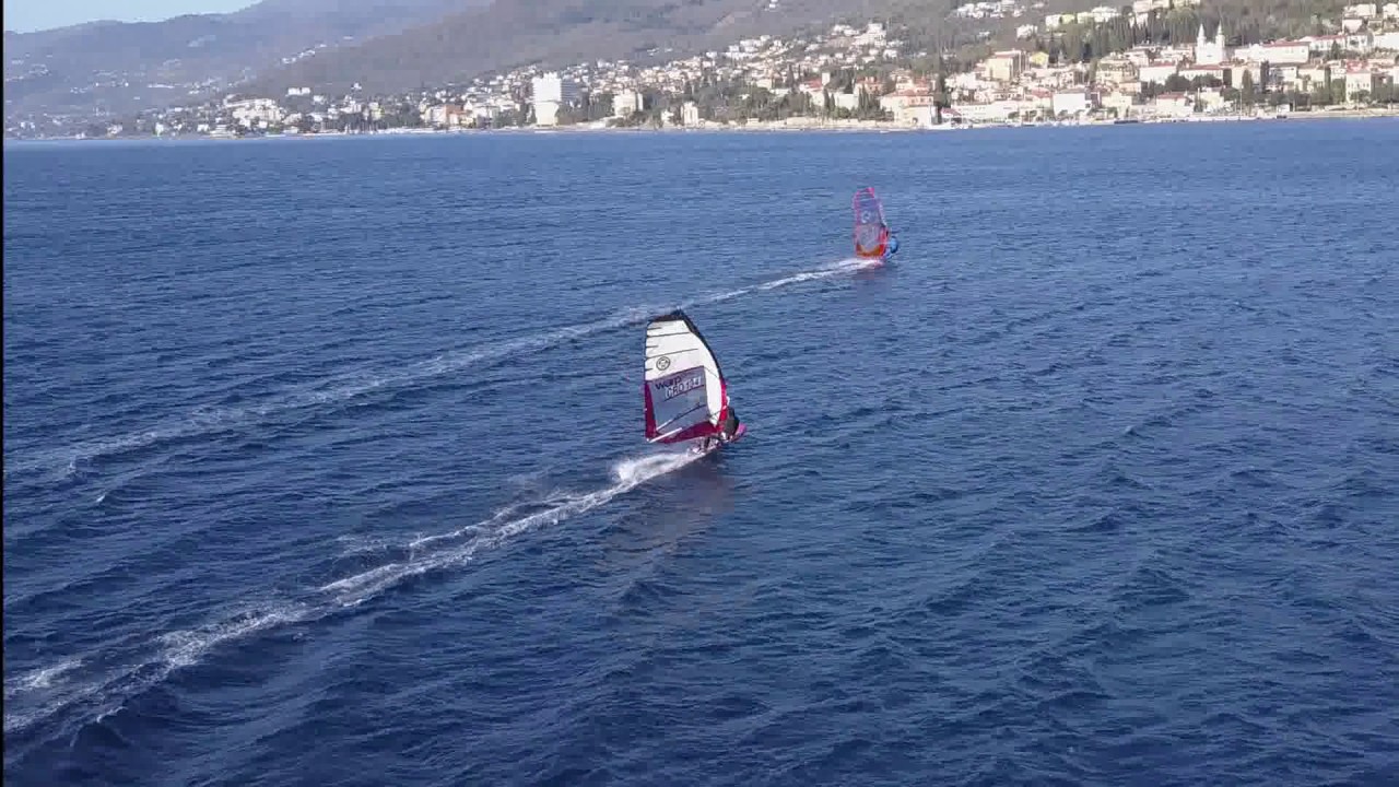 WINDSURFING PRELUK(RIJEKA) 31.03.2017. CROATIA, DRONE VIDEO