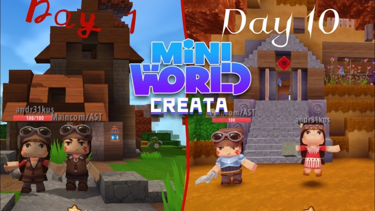 Survived 100 Days in Mini World Creata! Part 1