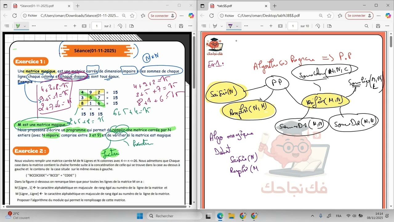 Matrice algorithmique || 3éme informatique