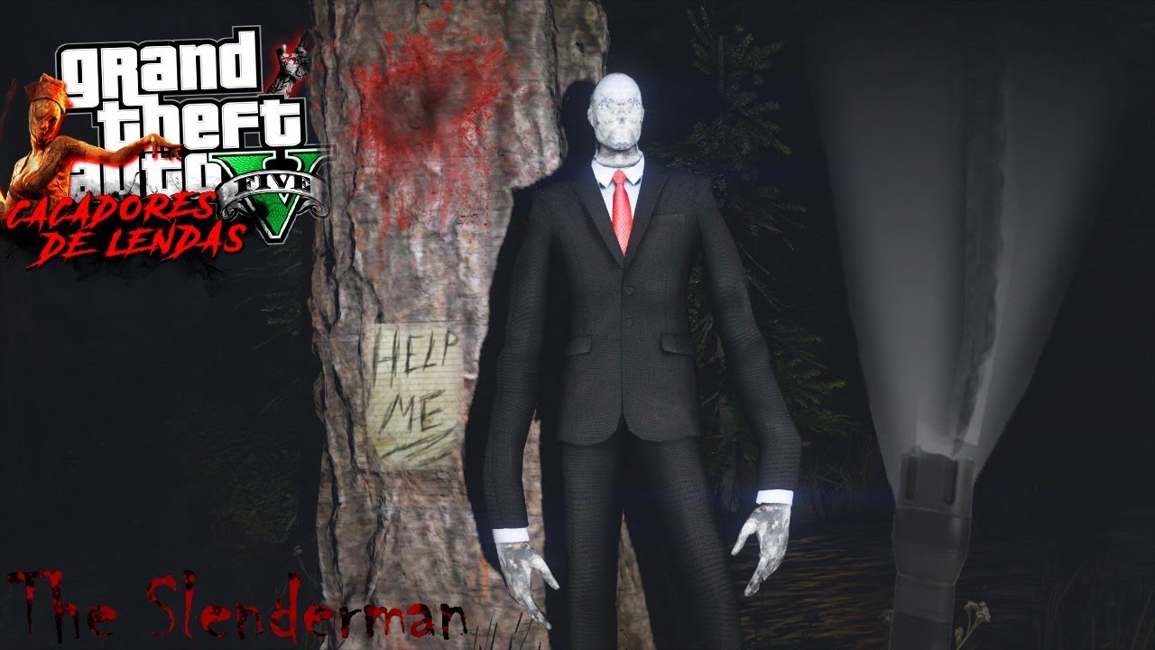 GTA V CAÇADORES DE LENDAS - ENCONTRAMOS O SLENDER MAN !! (ASSUSTADOR)