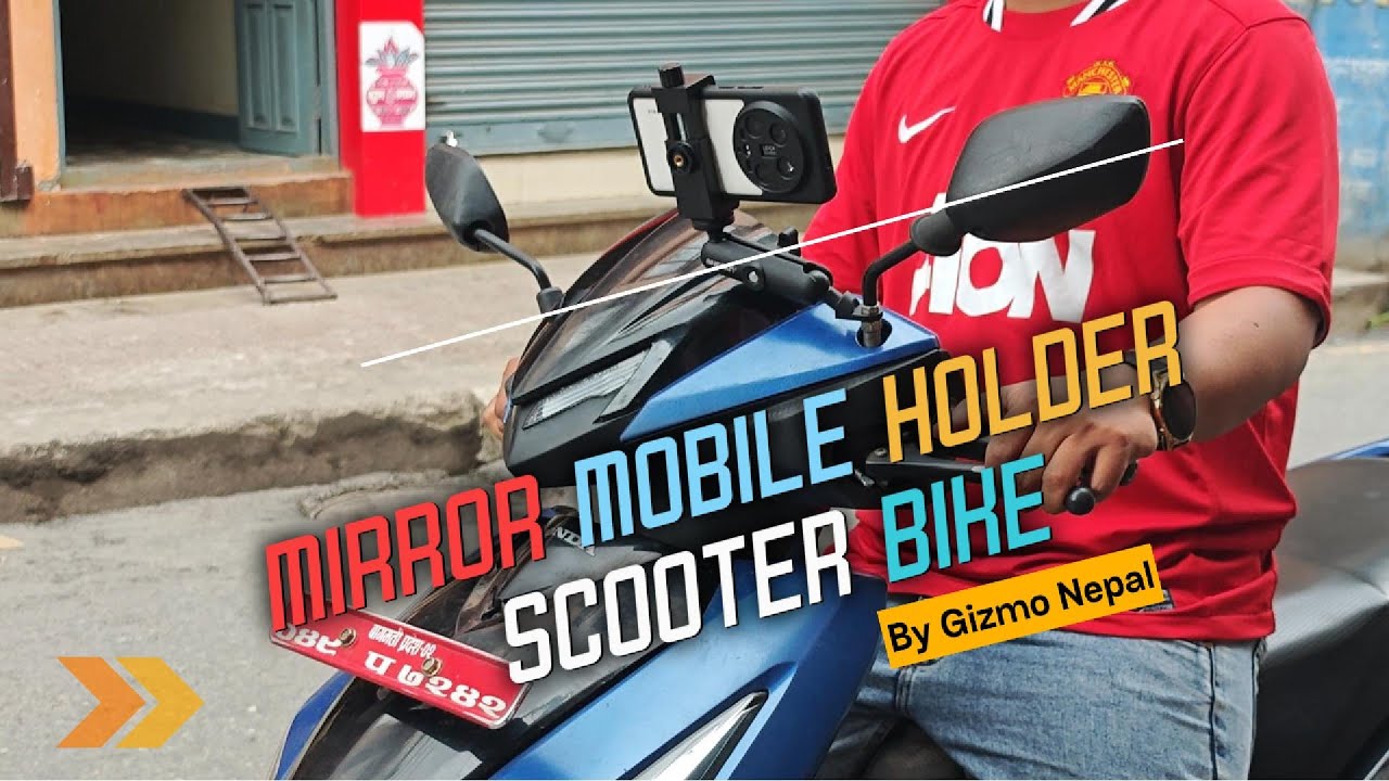 Rearview Mirror Alloy Phone Holder For Scooter / Bike By Gizmo Nepal