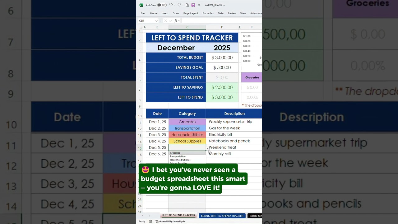 Editable Budget Template 💰 | Excel & Google Sheets Expense Tracker #budgettemplate  #exceltemplate