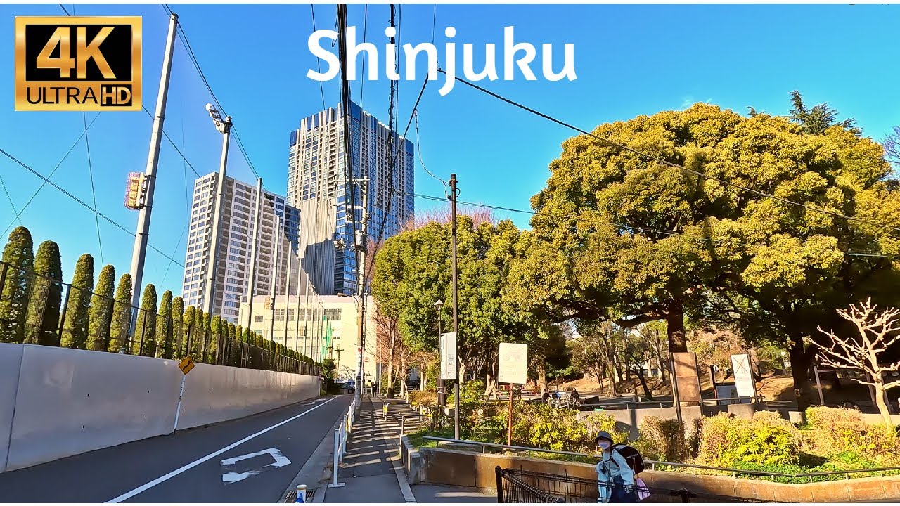 Shinjuku peaceful windy walk // 4K