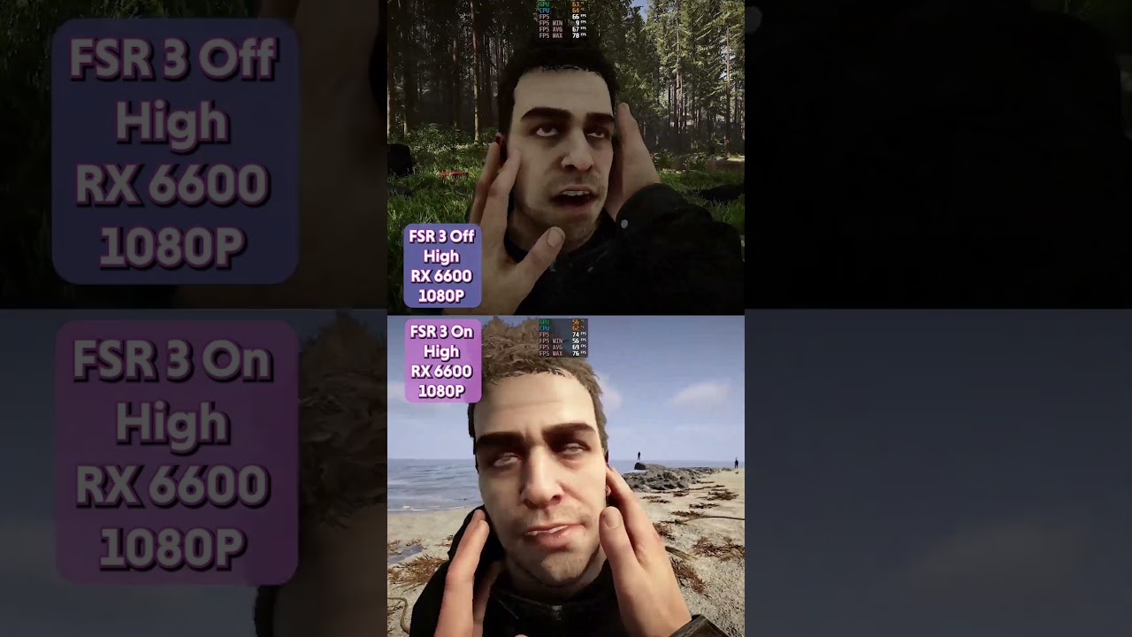 FSR 3 On Vs Off. Sons Of The Forest #gaming #pcgaming #fsr3