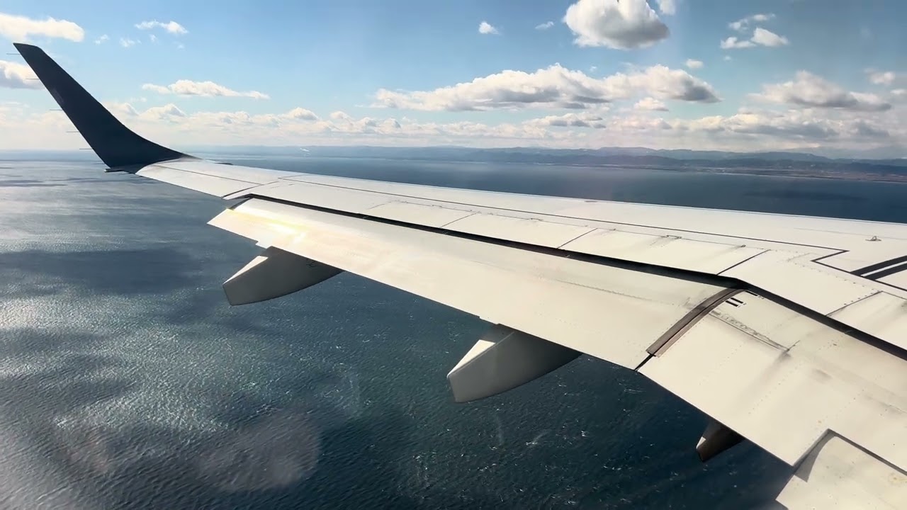 仙台空港着陸シーン